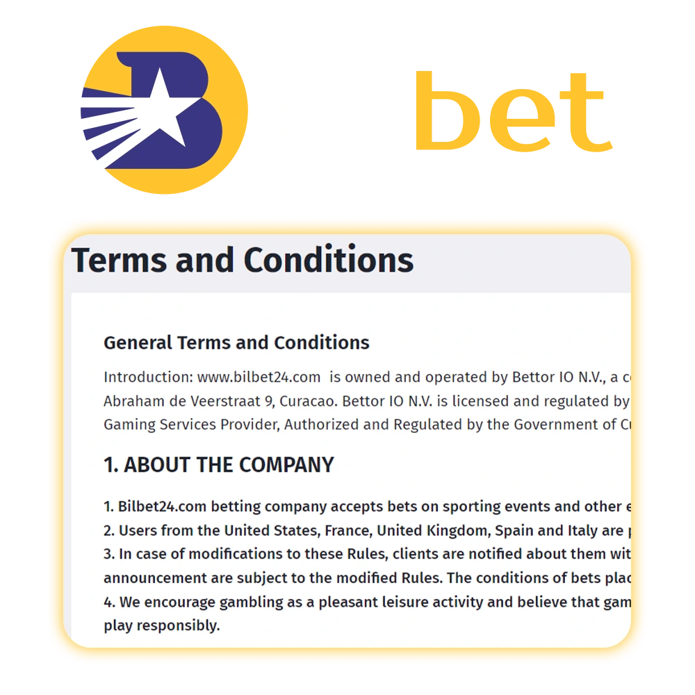 Detailed information about Bilbet platform and general terms of use.