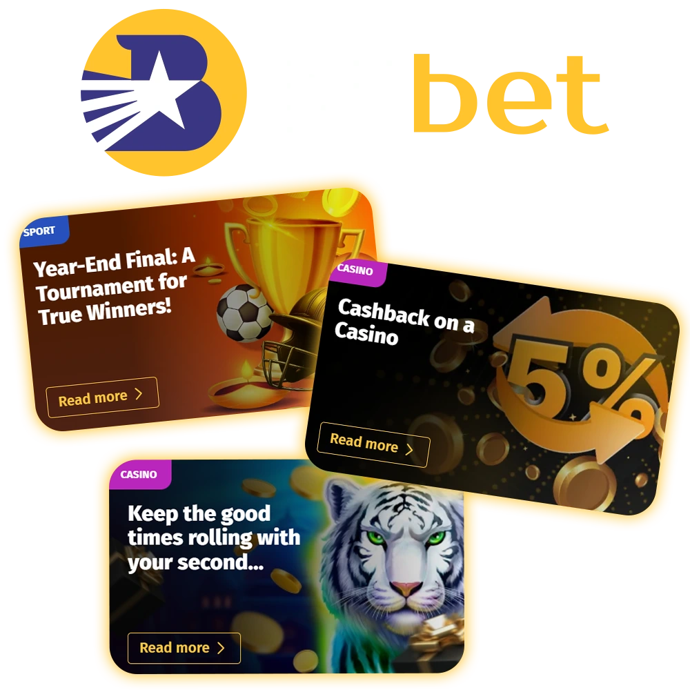 Bilbet offers various bonuses and promotions available to new and regular players.