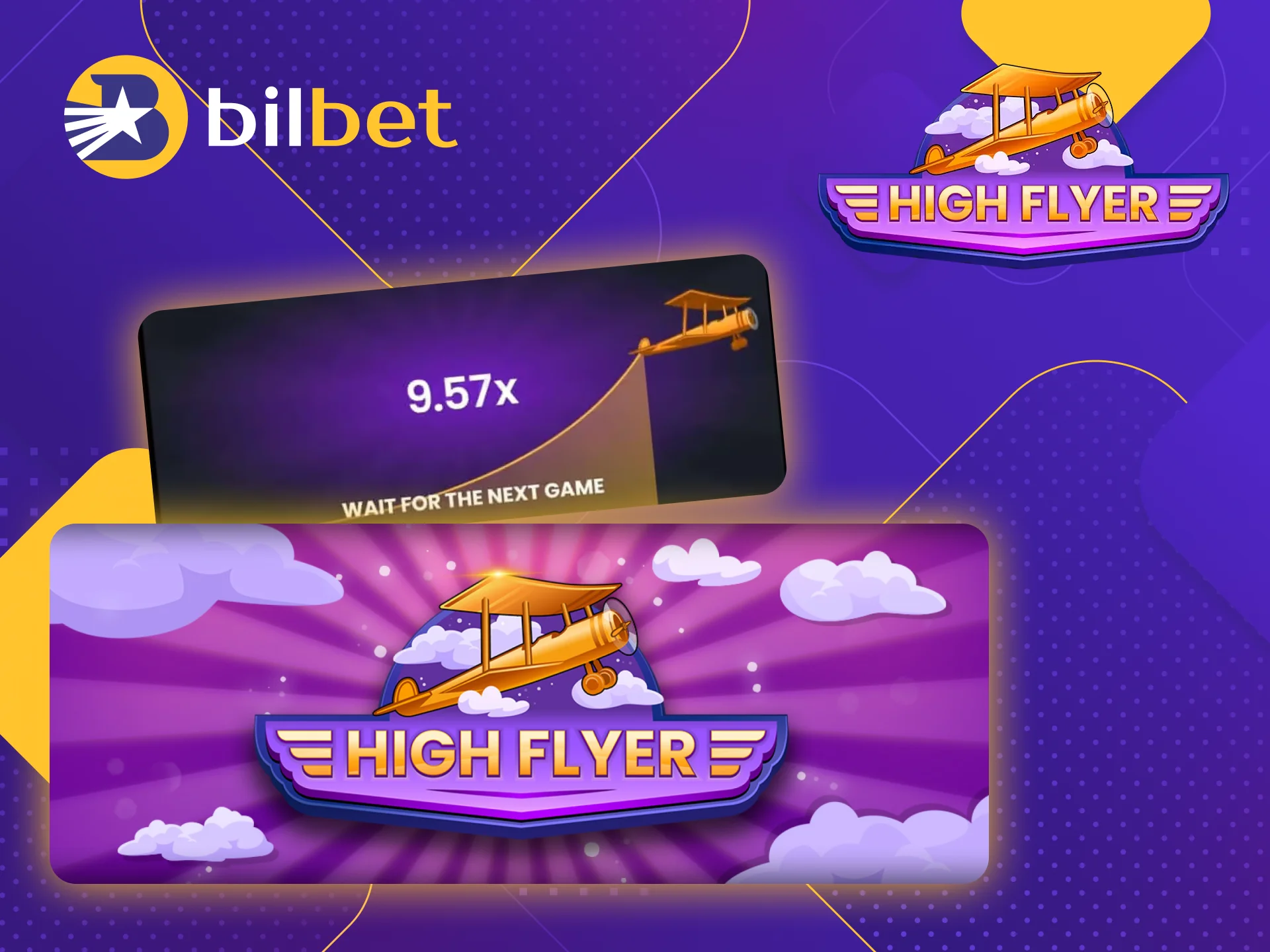 Play and win the High Flyer game on the Bilbet online casino website.