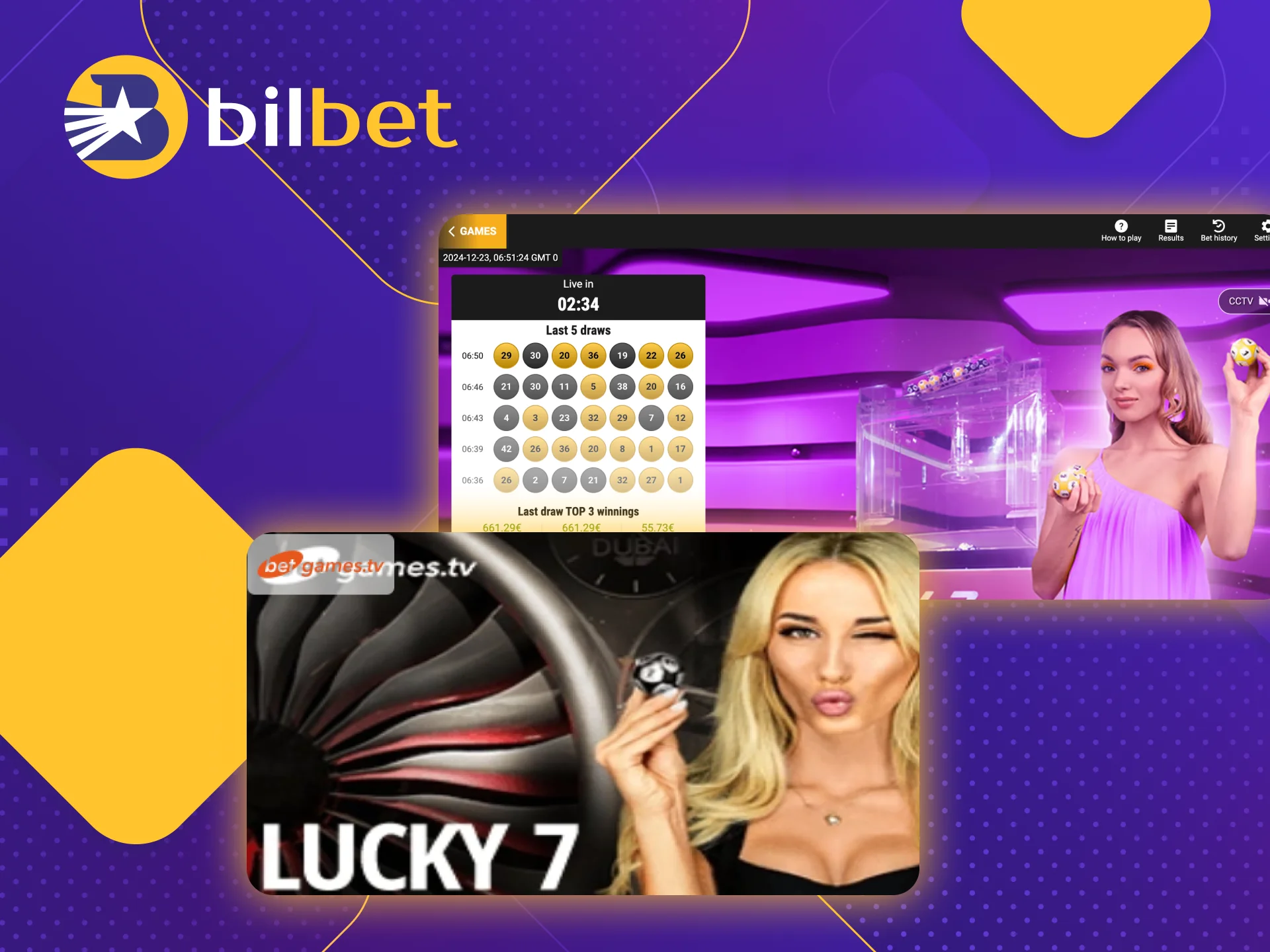 Play Lucky 7 on the Bilbet online casino website on your phone.